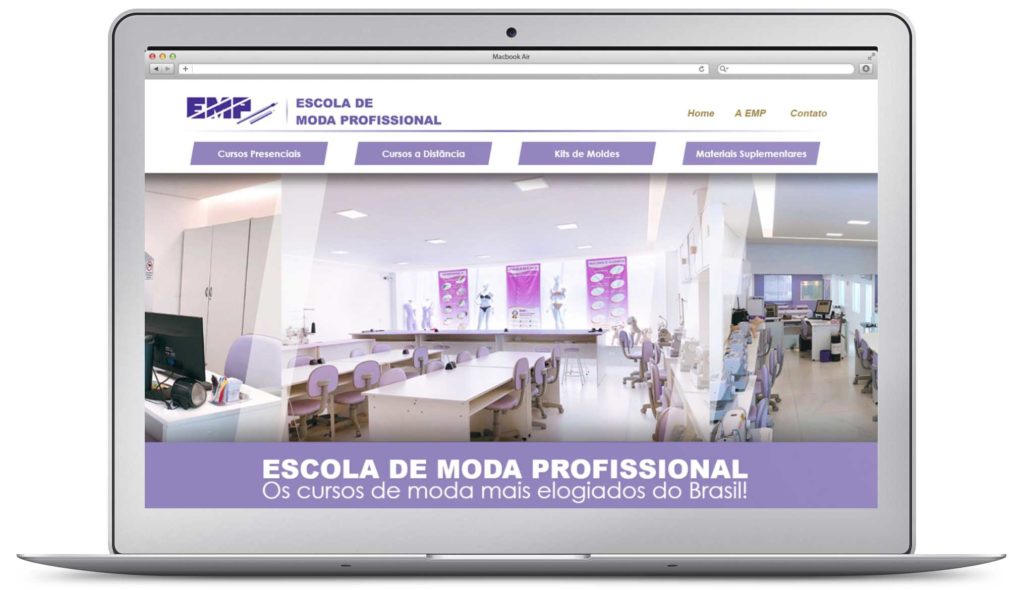 portfolio de web design para escola de moda fashion